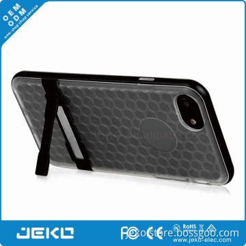 New design plastic & TPU mobile phone back cover with phone holder for iphone 7